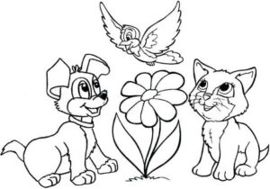 Dog and cat coloring pages