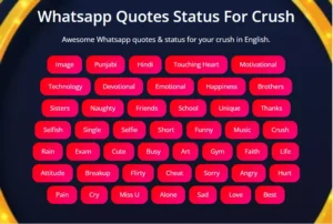 Best Crush status in English