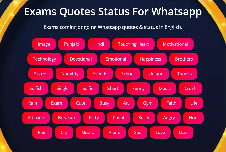 Best Exams Status in English