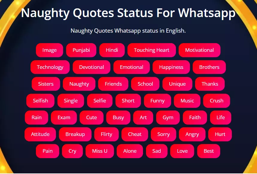 Best Naughty status in English