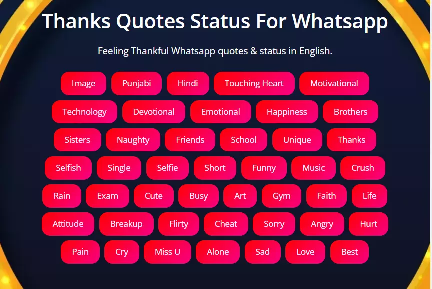 Best Thanks Status in English